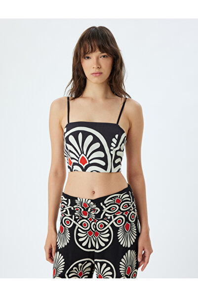 Koton X Melis Ağazat - Thin Strap Bustier Ethnic Patterned Gipeli Slim Fit