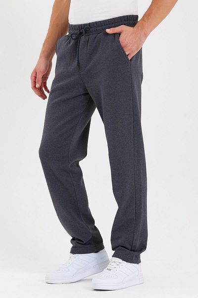 mmetalic Αντρικό βαμβακερό παντελόνι Anthracite Back Pocket Label Λεπτομερές ίσιο πόδι