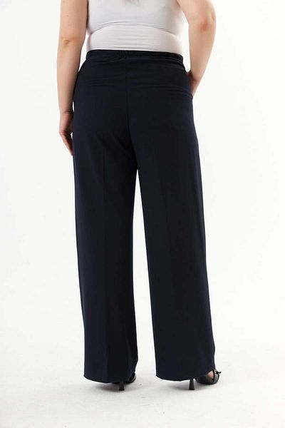 RMG Plus Size Palazzo Trousers Navy Blue