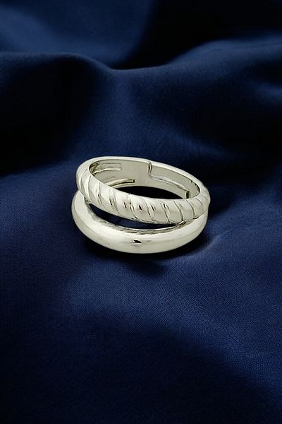 Çlk Accessories Premium Adjustable Two Rows Twist Ring