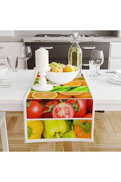 Else Dekor Fructe Legume Cu model Imprimat digital Rezistent la pete Husă decorativă pentru alergător 40x140cm