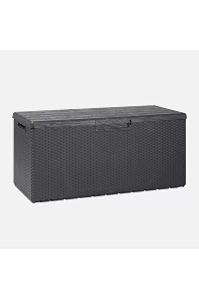 Sadece Nette Kilit Takılabilir Rattan Desenli Bahçe Depolama Sandığı 340Lt An...