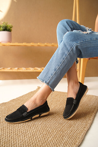 Cananın Pabuçları Fls 074-111 Genuine Nubuck Leather Ballet