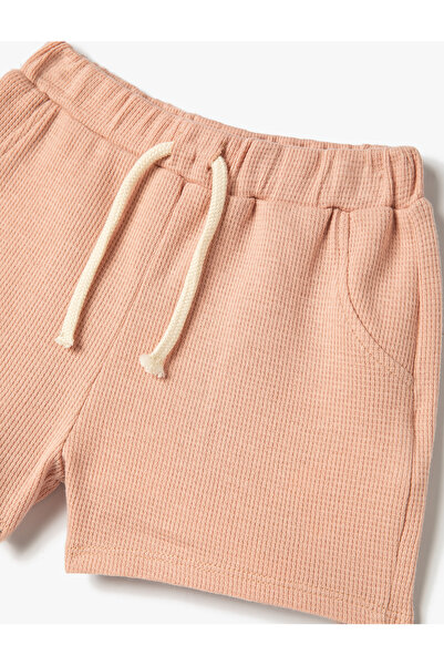 Koton Basic Şort Beli Lastikli Dokulu Pamuklu