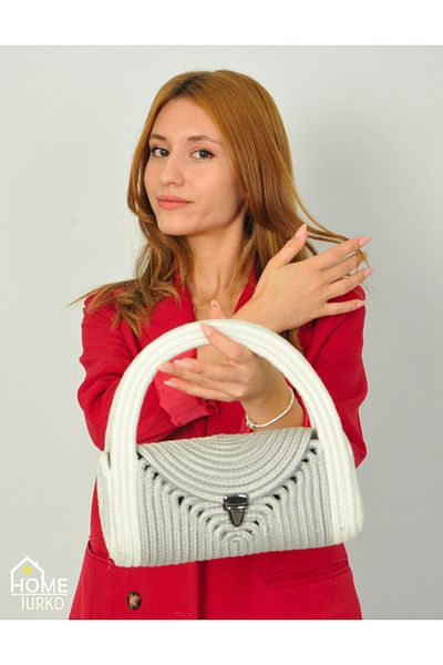 CARPELLA HOME Τσάντα συμπλέκτη Portfolio Mini Jute Straw, Γυναικεία τσάντα, Τσάντα Boho από γιούτα,
