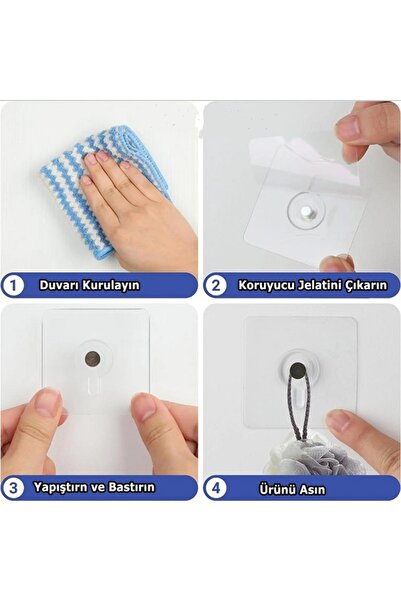 MOBGİFT mobgift Güçlü Plastik Yapışkanlı  Vidalı Eşya Ürün Raf Tutucu Askılık...