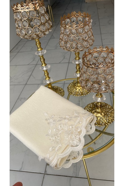 AHSEN TASARIM Fransız Dantelli El Yüz Havlusu