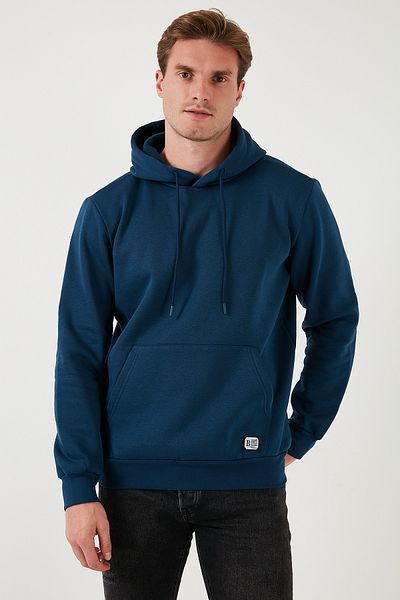 Buratti Ανδρικός ιδρώτας - Slim Fit, με κουκούλα, τσέπη καγκουρό, γούνινο εσωτερικό, μαλακό ράστερ 5905281