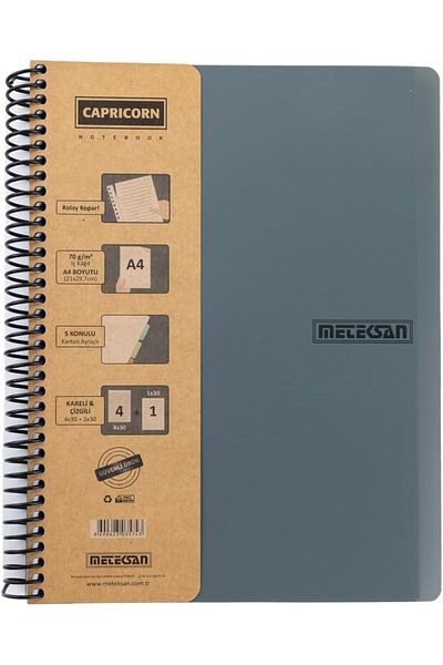 starnewstore Σειρά Capricorn Office, A4, 6 θέματα (3 τετράγωνα, 3 γραμμές) 180 φύλλα PP Σπειροειδές σημειωματάριο με κάλυμμα,