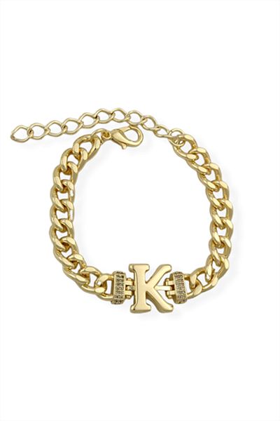 Çlk Accessories سوار حرف K المميز حجر الزركون