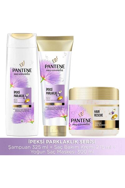 Pantene Pro-V Shine Silky Shampoo - Conditioner and Mask Set 325Ml+275Ml+300Ml