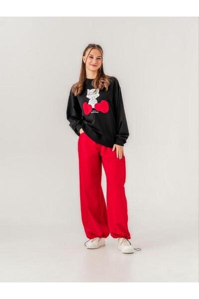 Zekids Φούτερ για κορίτσια με στάμπα Cat - Σχέδιο με 2 νήματα