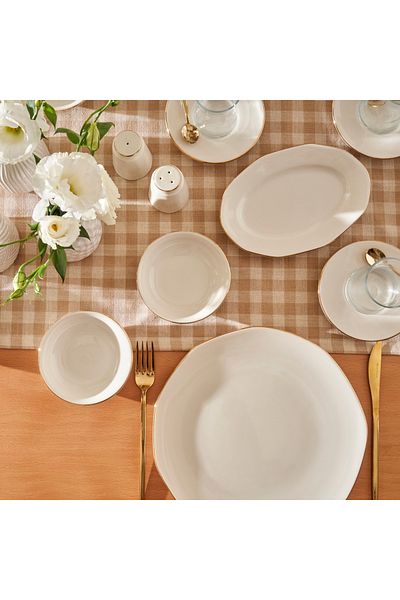 Bella Maison Opal Porcelain 26 Piece Breakfast Set for 6 People Gold
