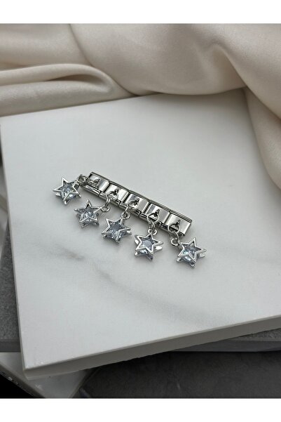 Lumiera Taşlı Yıldız Detaylı Sallantılı İtalyan Charm Çelik