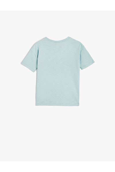 Koton T-Shirt Short Sleeve Summer Themed Cotton