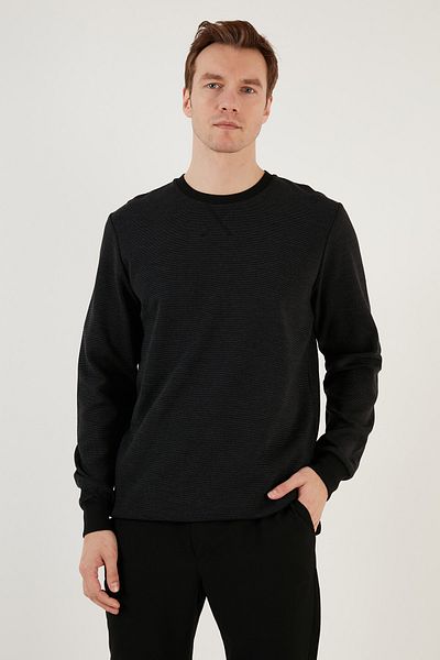 Buratti Pulover pentru bărbați din bumbac cu dungi cu gât crew - 5905241