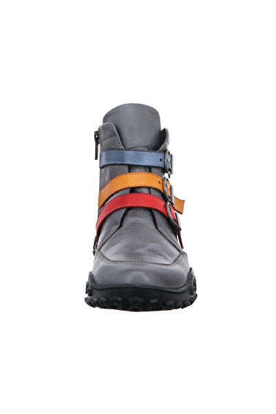 İNZE AYAKKABI Gray Genuine Leather Boots - Model Name: Amatis