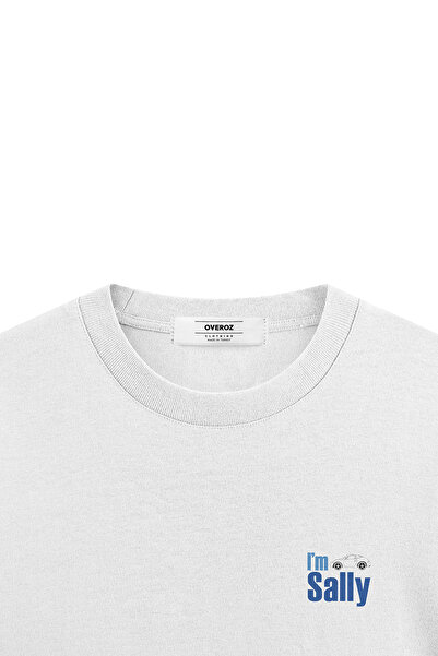 Overoz Біла футболка Oversize з принтом на спині Футболка Oversize з написом Unisex 1228