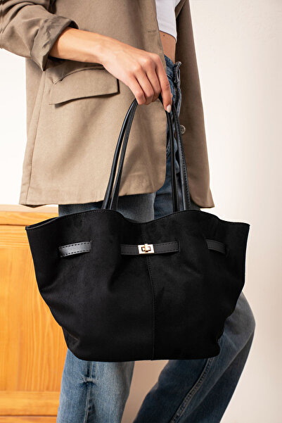 Lifonbag Dámská semišová kabelka z pravé kůže s dlouhým popruhem a zapínáním na magnet s podšívkou přes rameno a do ruky