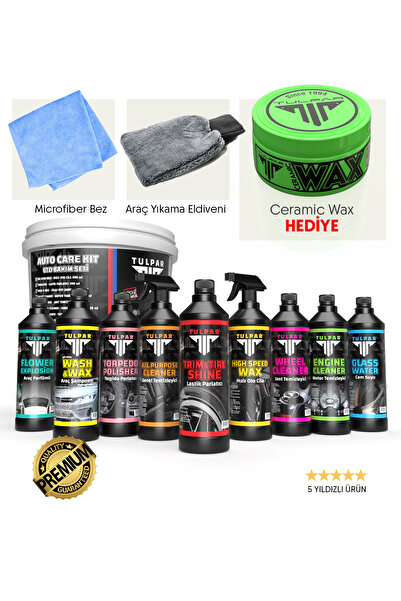 TULPAR KİMYA Tulpar Araç Araba Yıkama Bakım Full Oto Bakım Temizlik Seti Kova...