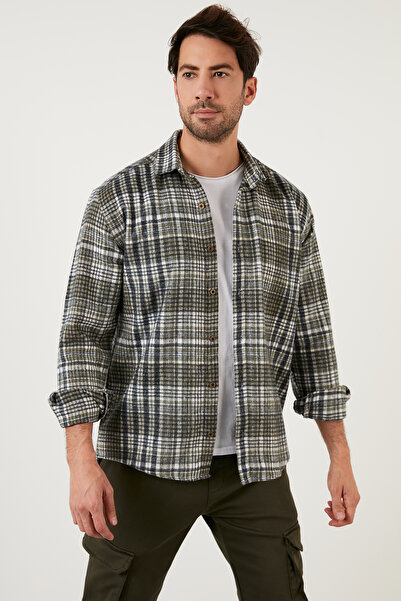 Buratti Ekose Desenli Pamuklu Regular Fit Kışlık Gömlek Erkek Gömlek 5896601
