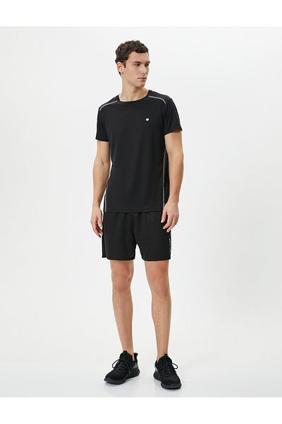 Koton Sports Shorts with Lace Waist Slogan Printed Pockets