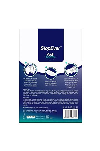 StopEver Well Tooth Kürdanlı Diş İpi 50 Adet