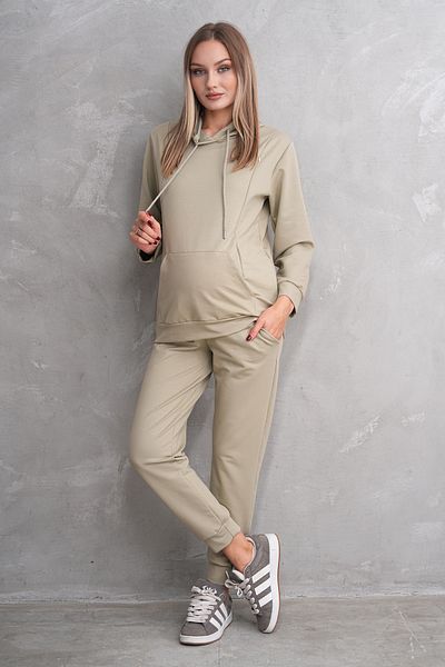 Miss Dünya Lissa Σετ φόρμας φούτερ με κουκούλα Gravel Maternity and Maternity