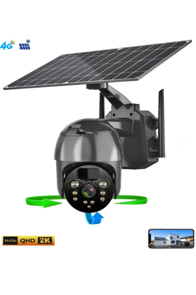 gaman Sim Kartlı SOLAR Güvenlik Kamerası Kablosuz Geniş Açılı 4K Görüntü Rada...