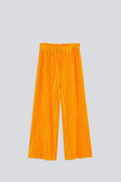 BABOKAH (DJEVOJČICE) Elastične, široke, narančaste pantalone sa plisiranim st...