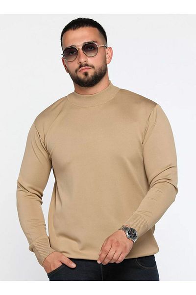 ribana Трикотажен пуловер Slim Fit с половин яка