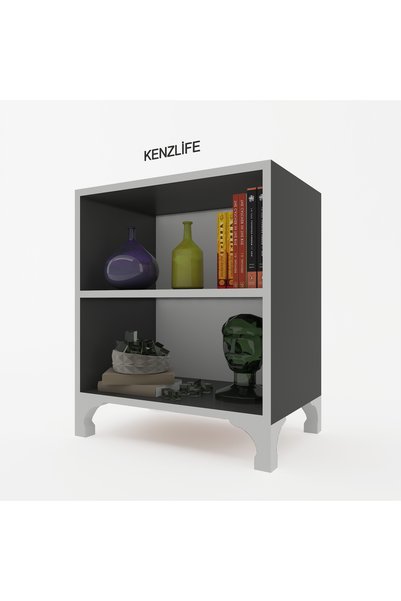 Kenzlife Kitaplık Tuğçe 068*060*020 Gri Ayaklı Mutfak Dolabı Banyo Ofis Ayakk...