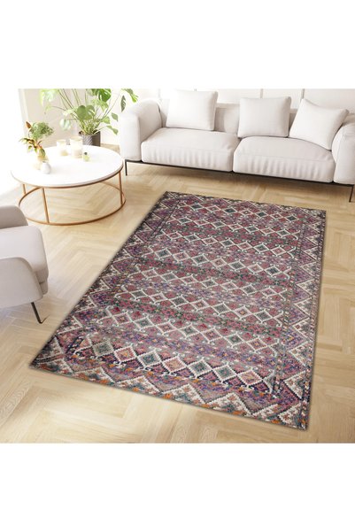 Rugs Modern Halı مجموعة ميليسا سجادة مزخرفة ذات مظهر عتيق متعددة الألوان منقو...