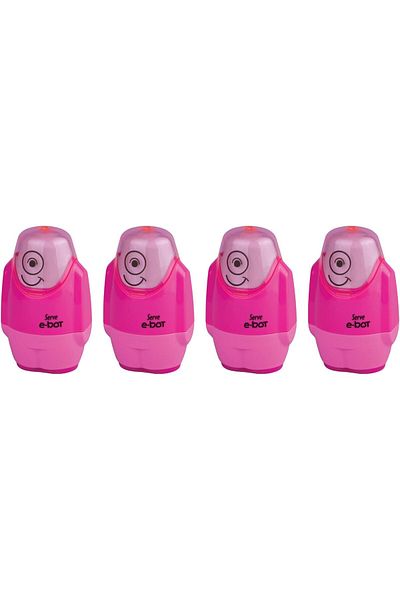 STOREMAX Jvnnshop E-Bot Eraser Pencil Sharpener Highlighter Pink Set of 4 646268
