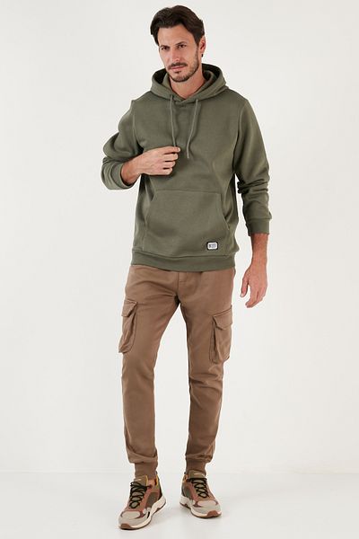 Buratti Ανδρικός ιδρώτας - Slim Fit, με κουκούλα, τσέπη καγκουρό, γούνινο εσωτερικό, μαλακό ράστερ 5905281