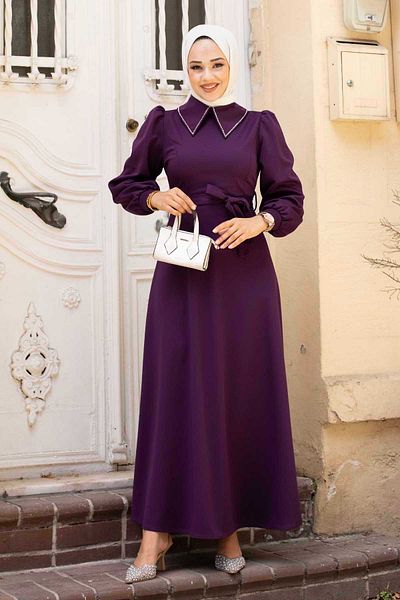 EBRUTESETTÜR Shirt Collar Hijab Dress