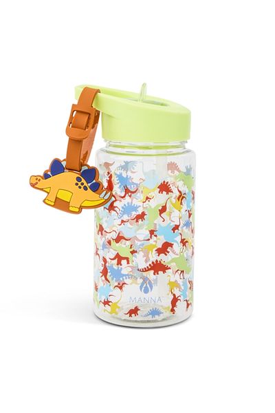 manna Buddy Dinosaur Themed Design Water Bottle with Strap 15oz