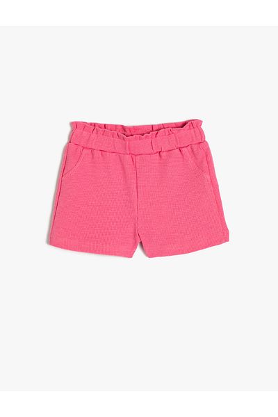 Koton Shorts Pocket Textured Cotton with Elastic Waist
