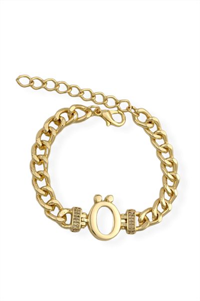 Çlk Accessories قسط حرف Ö سوار حجر الزركون