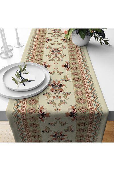 Else Dekor Husă decorativă pentru căptușeală, cu model vintage otoman, imprimată, rezistentă la pete, 40x140cm
