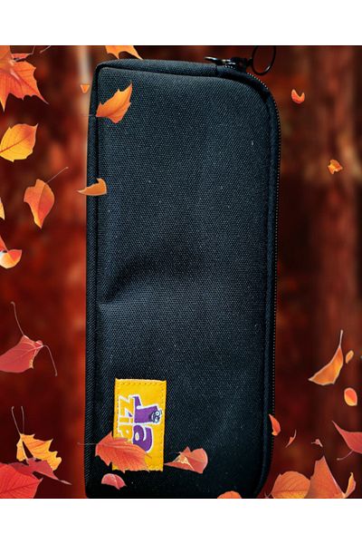 GLANCE Jazipp Premium Double Compartment Pencil Case Pen Bag Black 22X12X4Cm