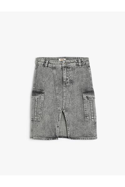 Koton Jeansrock Schlitz Detailliert Gekapselte Tasche Baumwolle