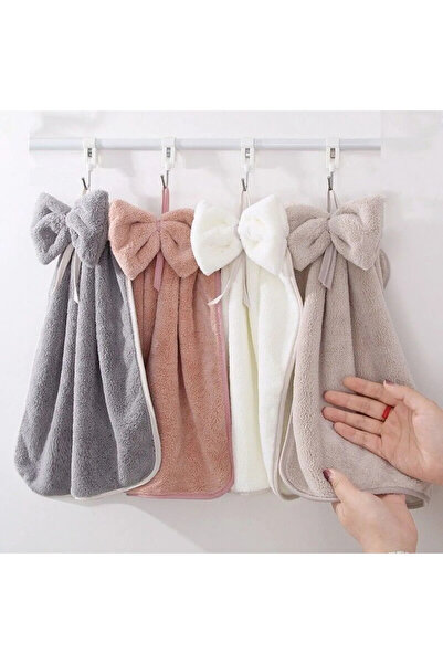 SB SizinBazar Cute Towel with Pink Bow Strap - 100% Cotton Bath Towel 40*40 cm