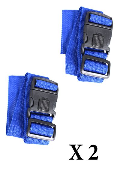 Metropolitan Luggage Suitcase Bag Safety Belt-Sax, Locked, 2 Pieces