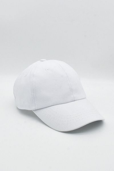 Külah Men's 100% Cotton White Cap Baseball Cap