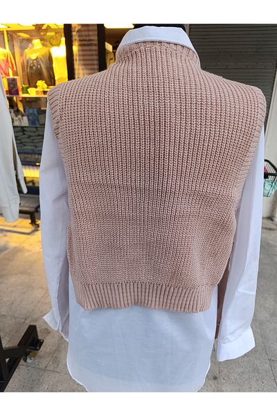 By Nilgün Akay Women's Pearl Detailed Side Tie Sweater