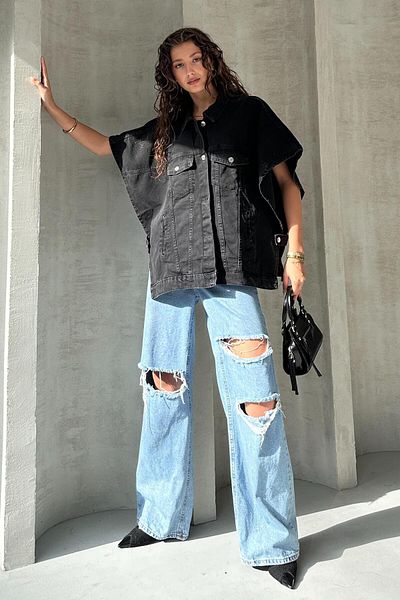 ZAROLİ Jachetă de buzunar fără mâneci din denim