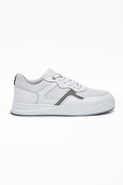 İmza Γνήσιο Δερμάτινο Λευκό Casual Παπούτσια - Lace-Up 1033240170