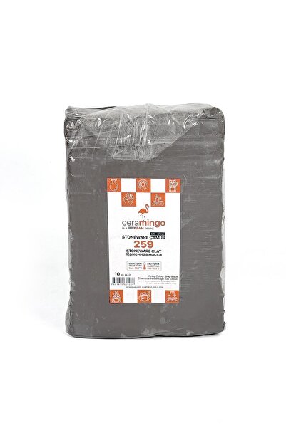 Ref-San 259 Stoneware Vakumlu Siyah Şamotlu Çamur 10 Kg