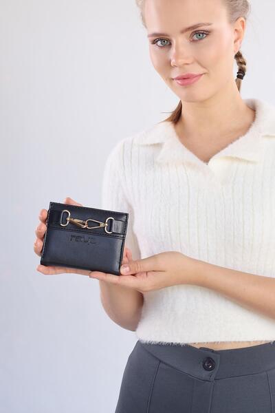 Rays تفاصيل مشبك أسود اللون محفظة 029